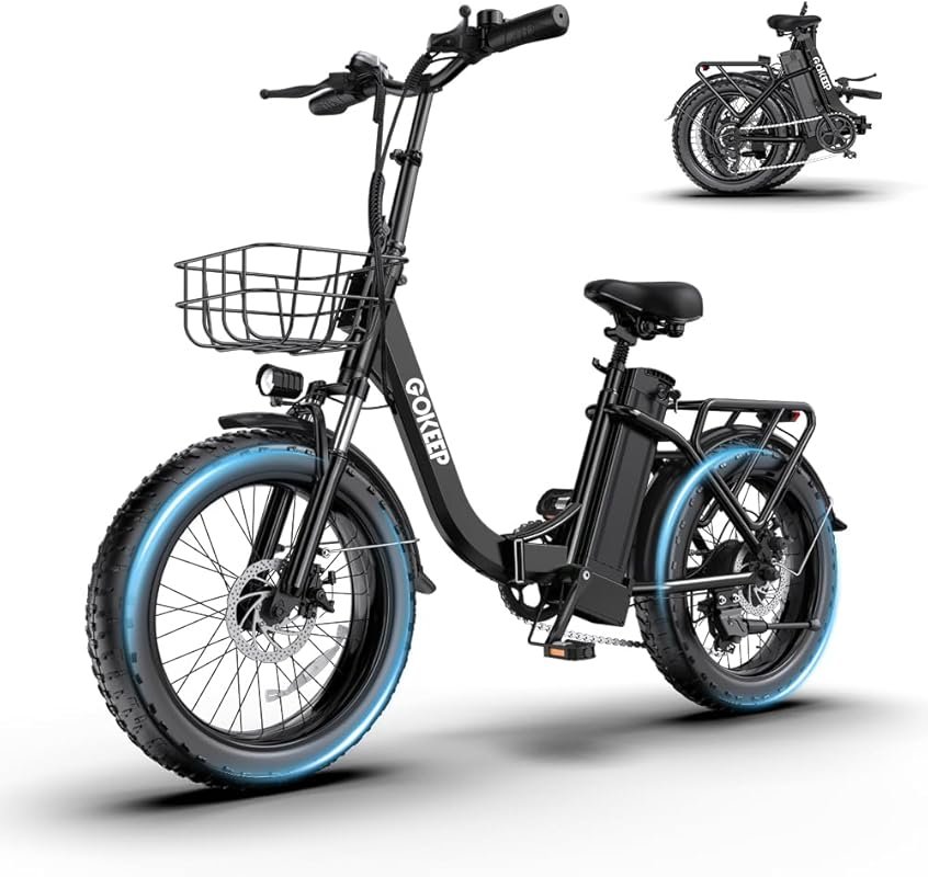 1300W Folding Electric Bike with 75-Mile Range, 20-Inch Fat Tires, and