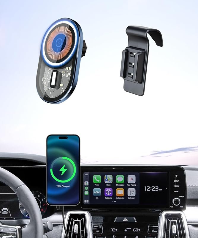 Best Wireless Charging Phone Holder for Kia Sorento 2021-2023 with 360