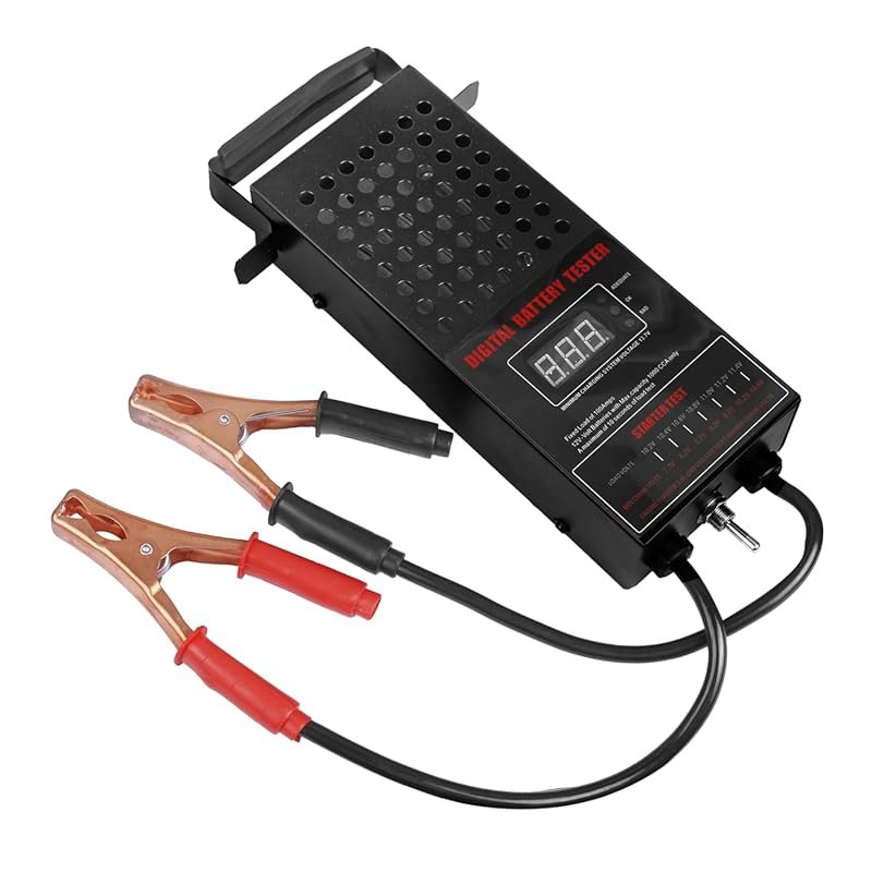 Multi-Voltage Battery Load Tester 6V to 24V with LCD Display and Clamp