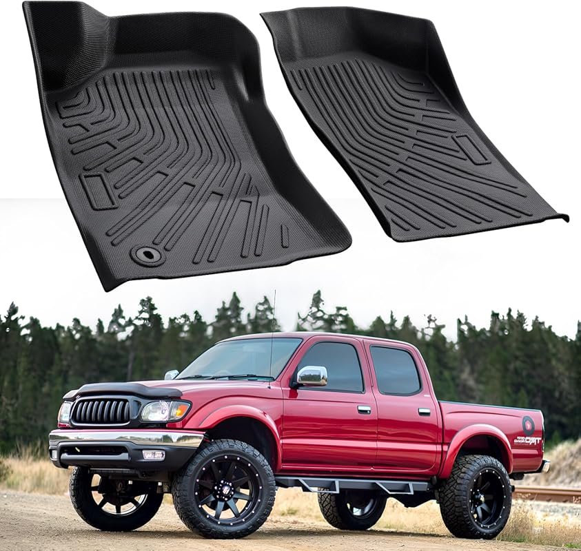 Heavy Duty Rubber Floor Mats for Toyota Tacoma 1995-2004, All-Weather 