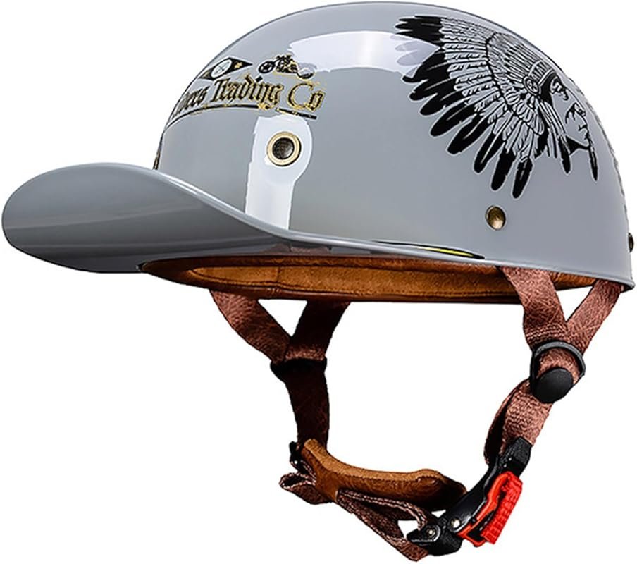 Baseball Style Half Helmet with Adjustable Quick Release Buckle, DOT Approved