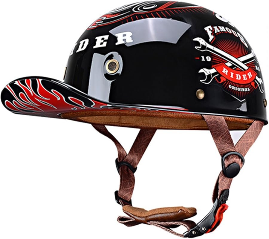 Baseball Motorcycle Helmet DOT Approved Helmets for Adults Motorcycle