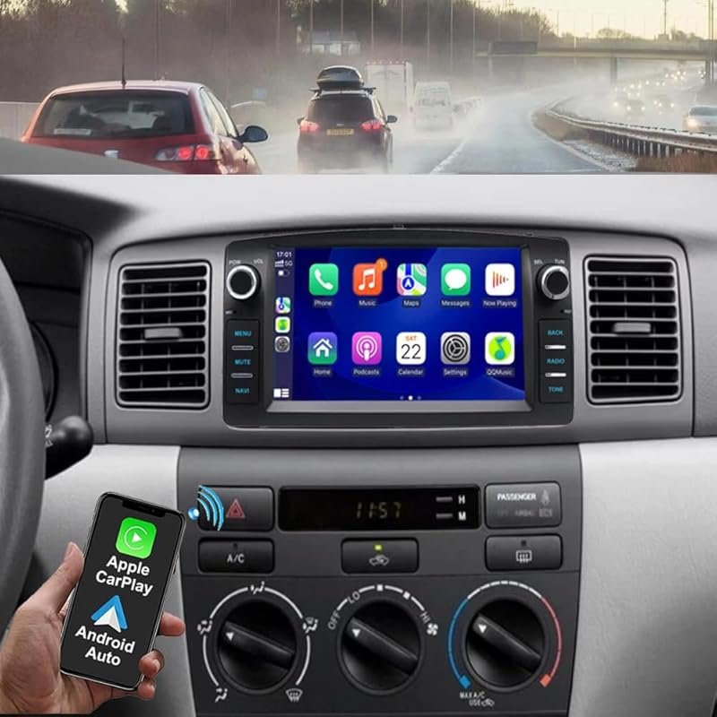 Android Car Stereo for Toyota Corolla with 7-Inch Screen, Wireless Car
