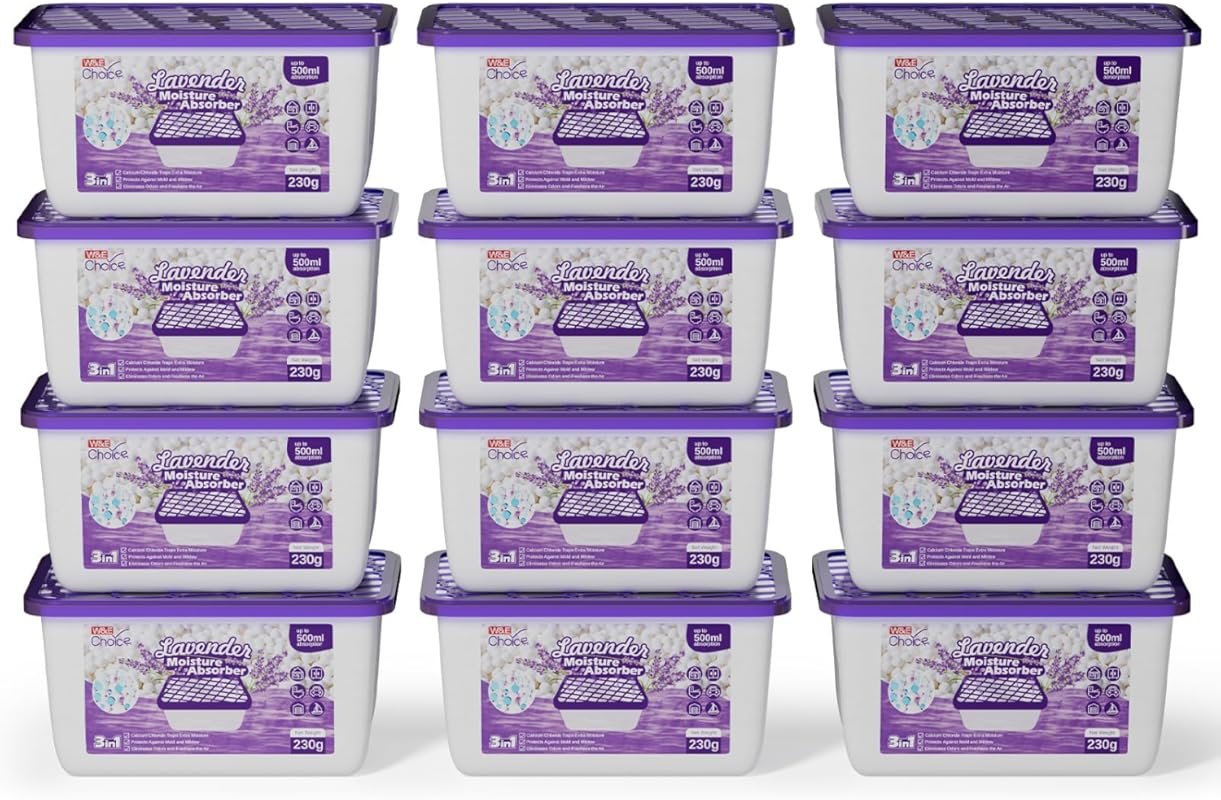 W&E Choice Lavender Scent Moisture Absorbers, Portable Odor Eliminator