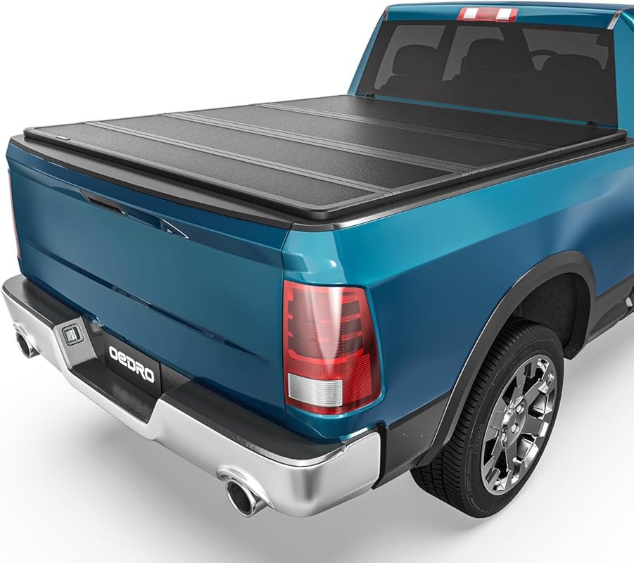 OEDRO Quad Fold Hard Truck Bed Tonneau Cover Fit for Dodge Ram 1500 2