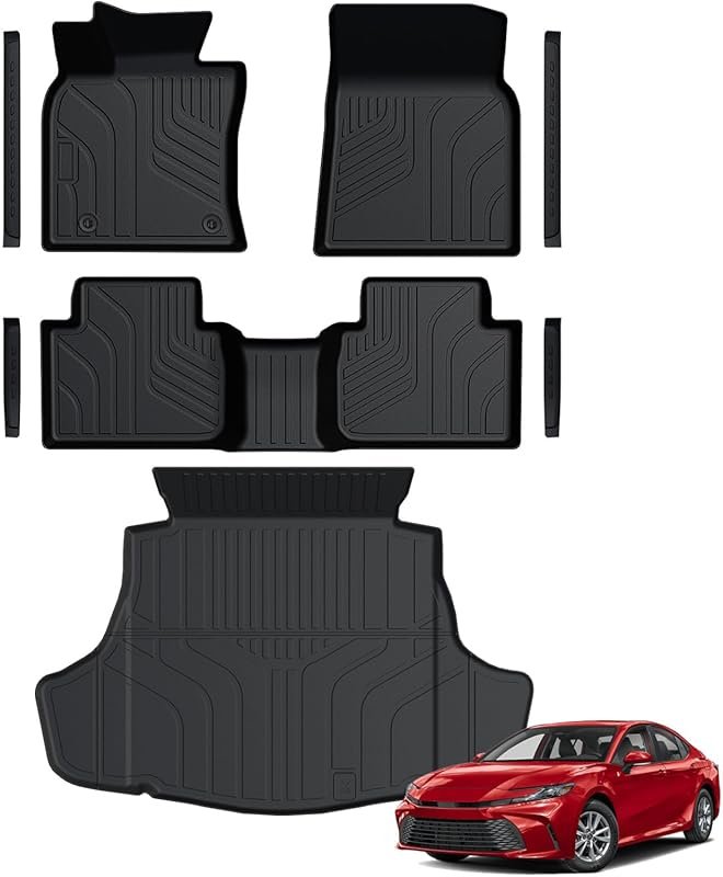 Toyota Camry 2025-2026 All-Weather Floor Mats Set: Trunk Cargo Liner,