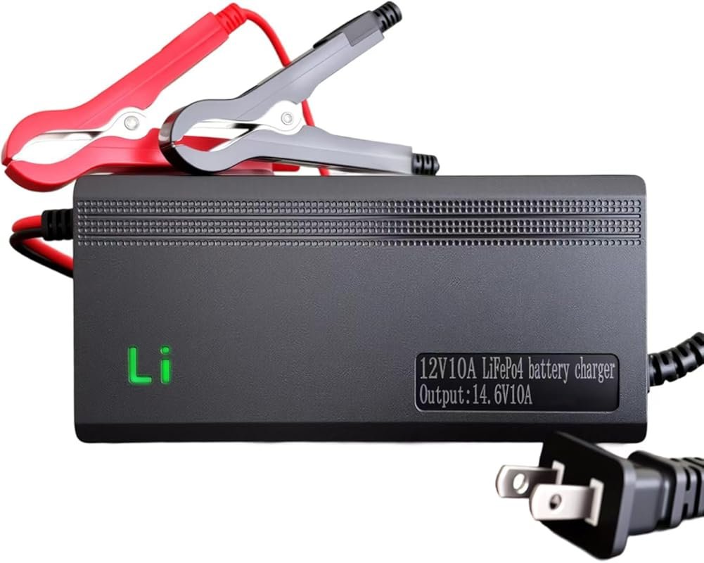 14.6V 10A LiFePO4 Battery Charger for 12V Lithium Iron Phosphate Batte