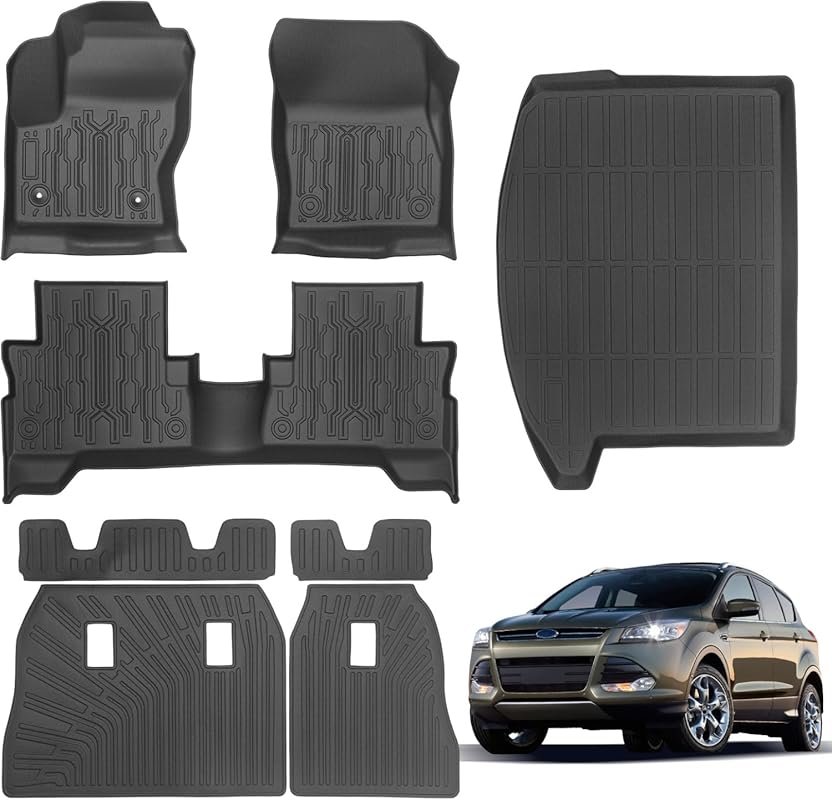 Heavy-duty all-weather floor mats and cargo liner for 2014 Ford Escape