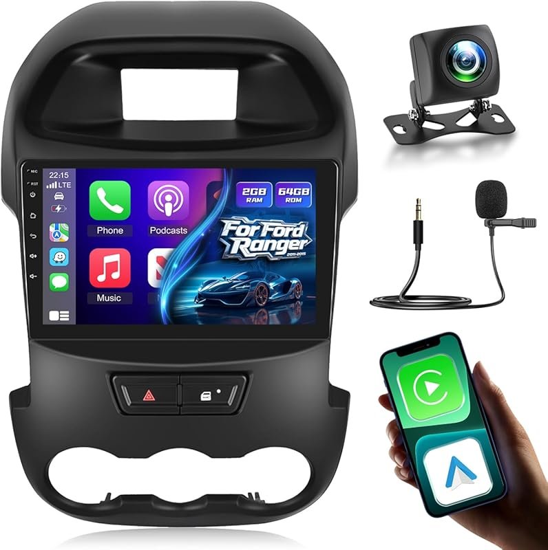 Ford Ranger Car Stereo 2011-2015: 9 Inch Android Touchscreen [2+64GB] 