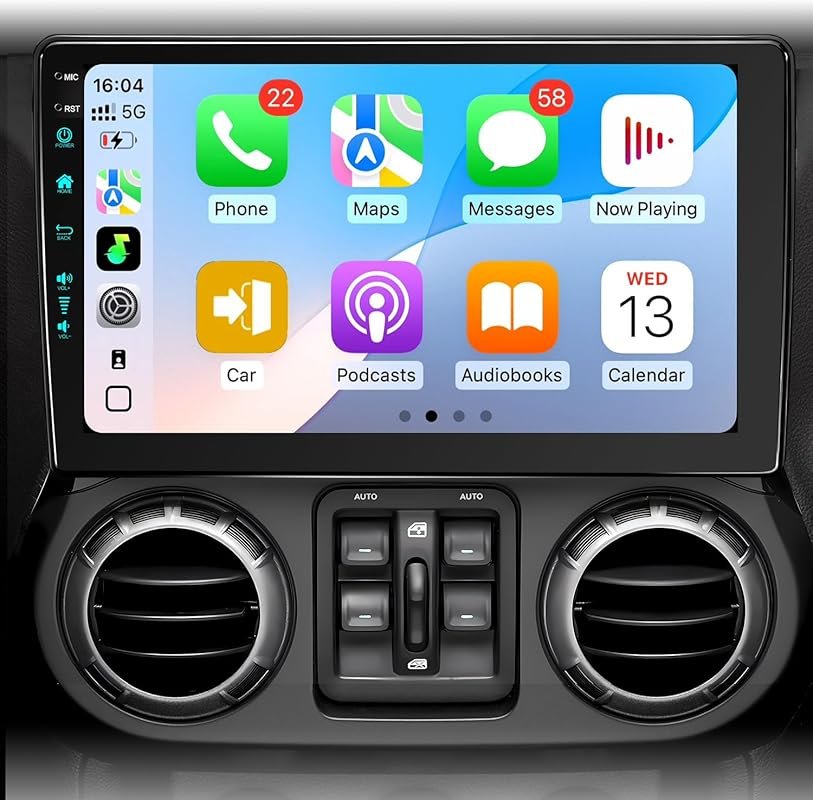 10.2 Inch Android 13 Car Stereo for Jeep Wrangler JK with CarPlay, And