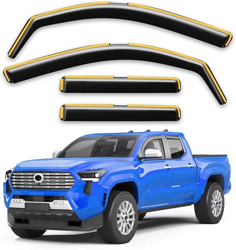 in-Channel Window Rain Guards Fit for 2024 2025 2026 Toyota Tacoma Dou