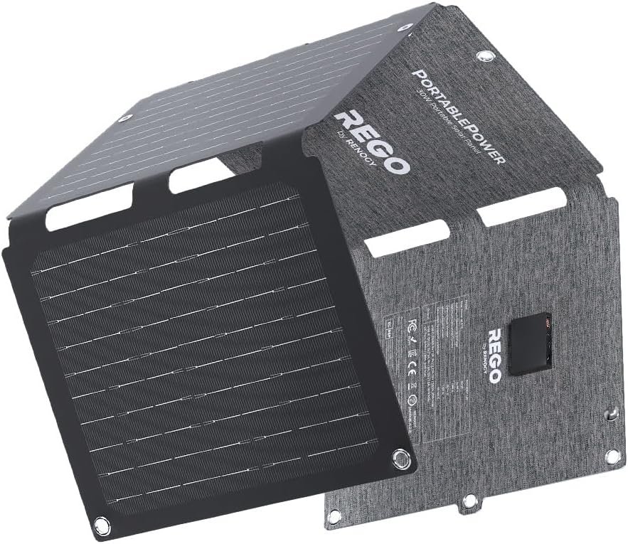 Renogy 30W Portable Solar Panel Charger with Multiple Ports and IP67 f