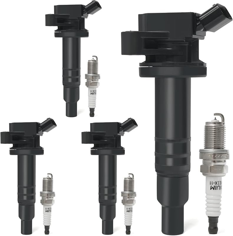 Ignition Coil and Iridium Spark Plug Set for 1999-2008 Toyota Corolla 
