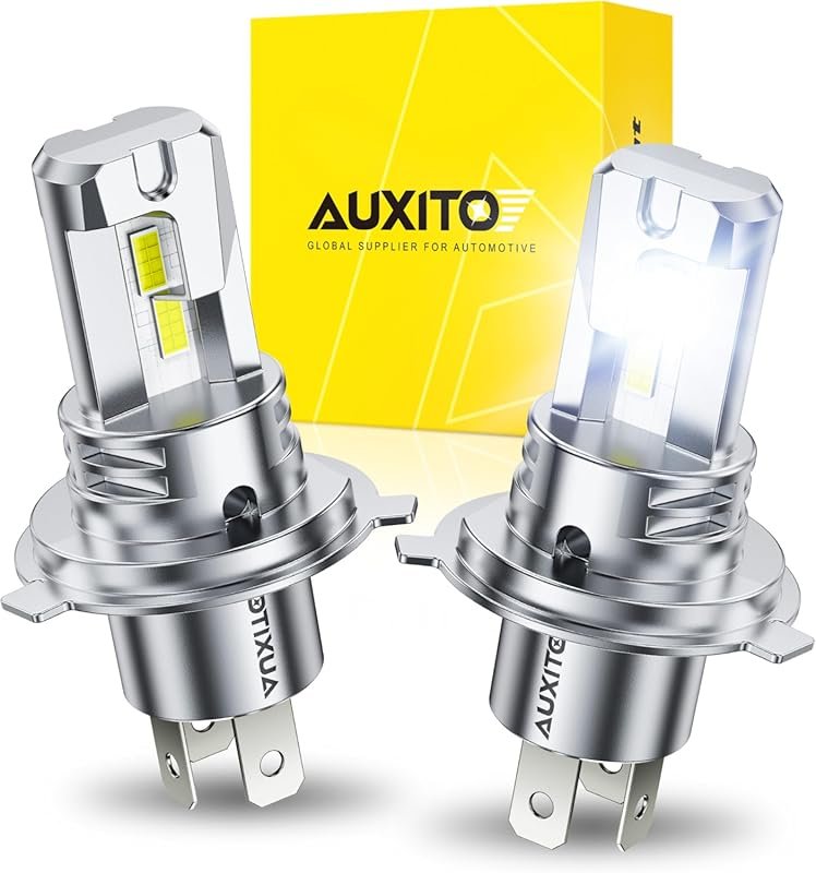 AUXITO H4 LED Bulbs for High-Low Beam, 40,000LM 6500K Cool White, Plug