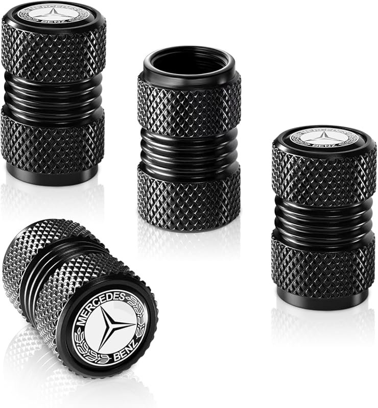 Mercedes-Benz AMG Tire Valve Stem Caps - 4-Pack Black, Corrosion-Resis