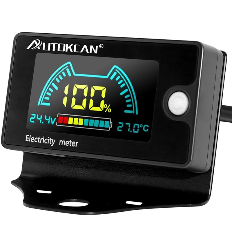 Digital Golf Cart Battery Meter for 12V to 84V Systems with Color LCD 