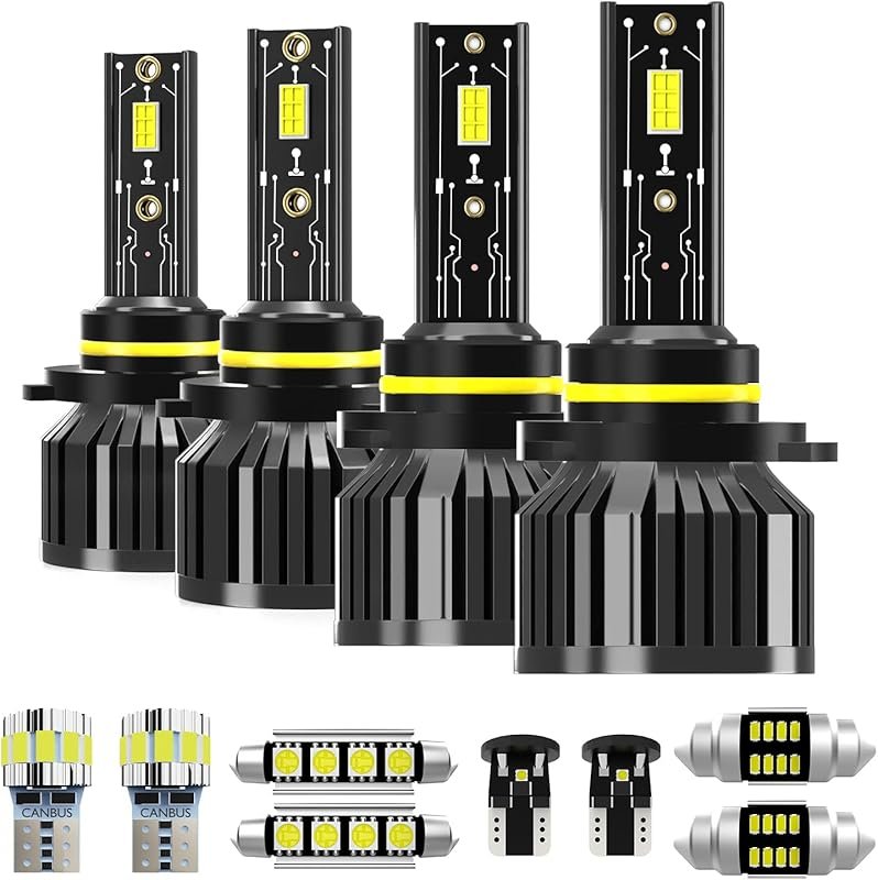 9005 and 9006 high and low beam LED bulbs with cooling fan for 2005-20