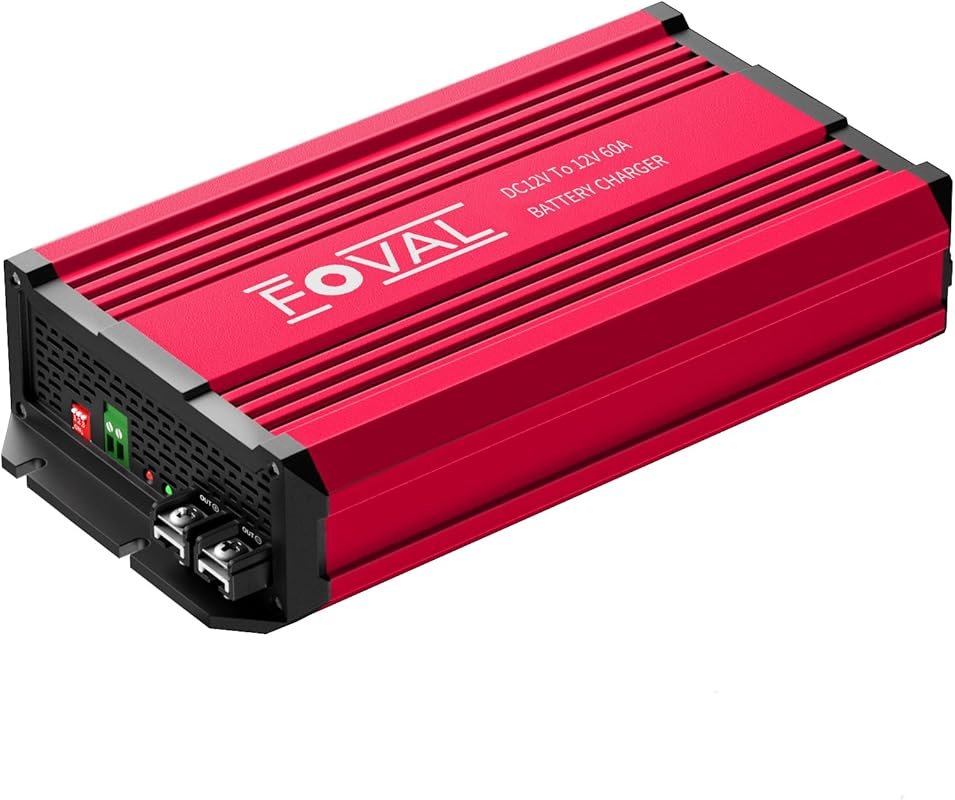 FOVAL 12V 60A DC to DC Charger 800W for LiFePO4, AGM and Gel Batteries