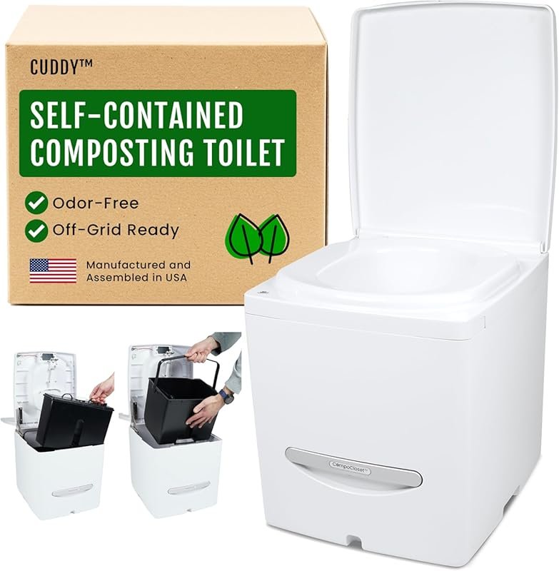 Cuddy Composting Toilet is an odorless, waterless system with 3.9-gall