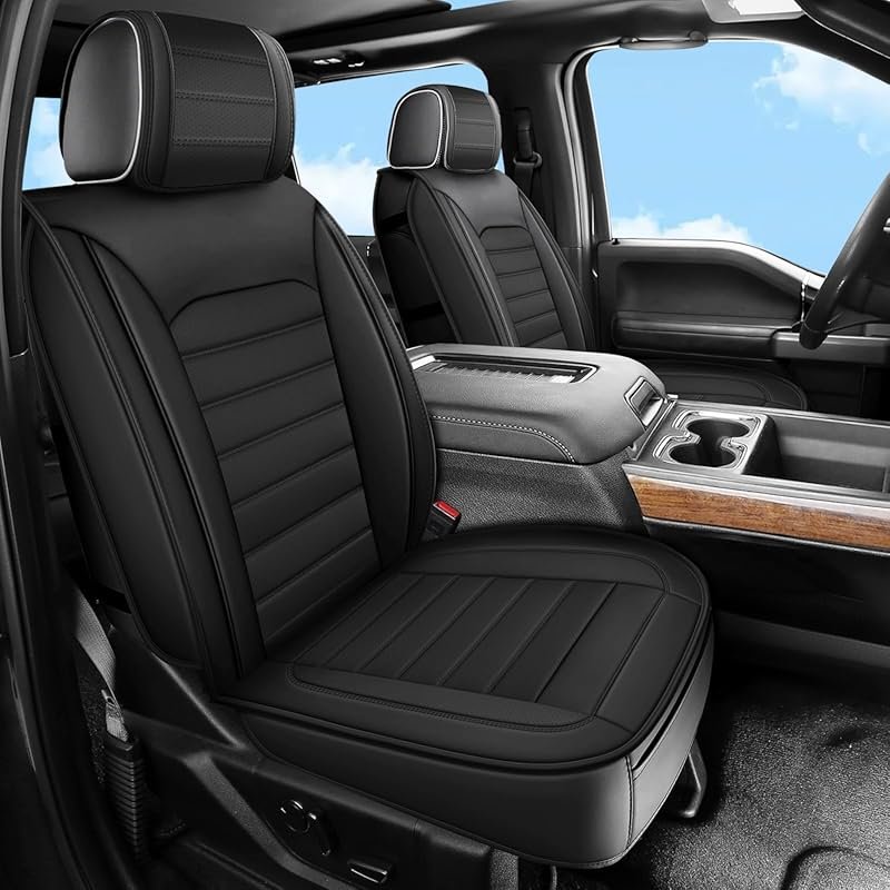 Waterproof Leather Seat Covers for Chevy Silverado and GMC Sierra Doub