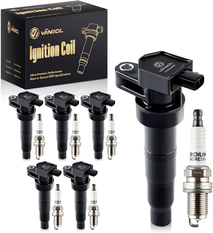Set of 6 Ignition Coils and Iridium Spark Plugs for Hyundai Santa Fe V
