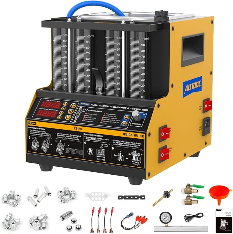 AUTOOL Ultrasonic Fuel Injector Cleaner and Tester with Heating Functi
