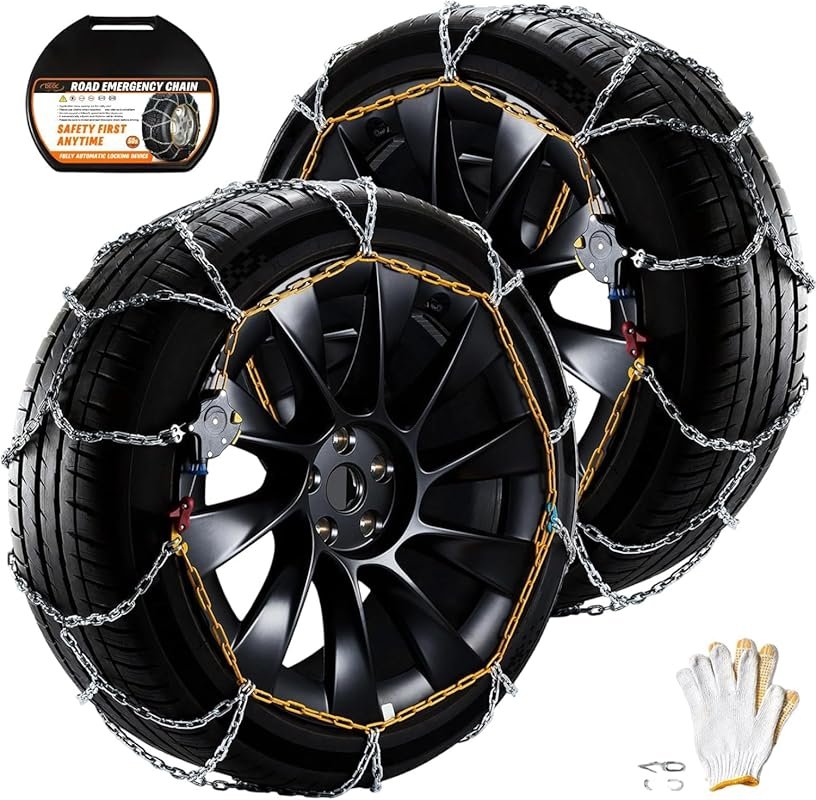 DEDC Snow Chains for SUVs and Light Trucks – Easy 1-Minute Installatio