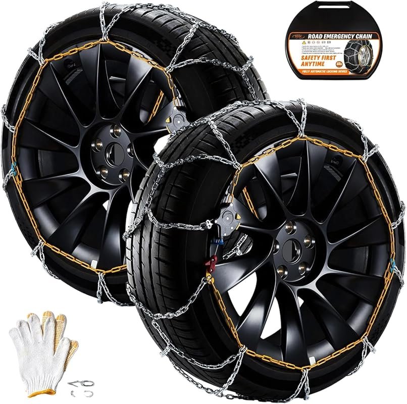 DEDC Quick-Fit Snow Tire Chains for SUVs, Cars, and Light Trucks – Uni