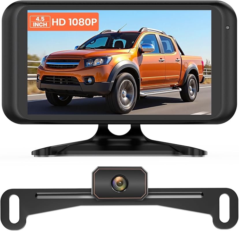 AUTO-VOX W5 Wireless Backup Camera for Trucks with 4.5-Inch 1080P Moni