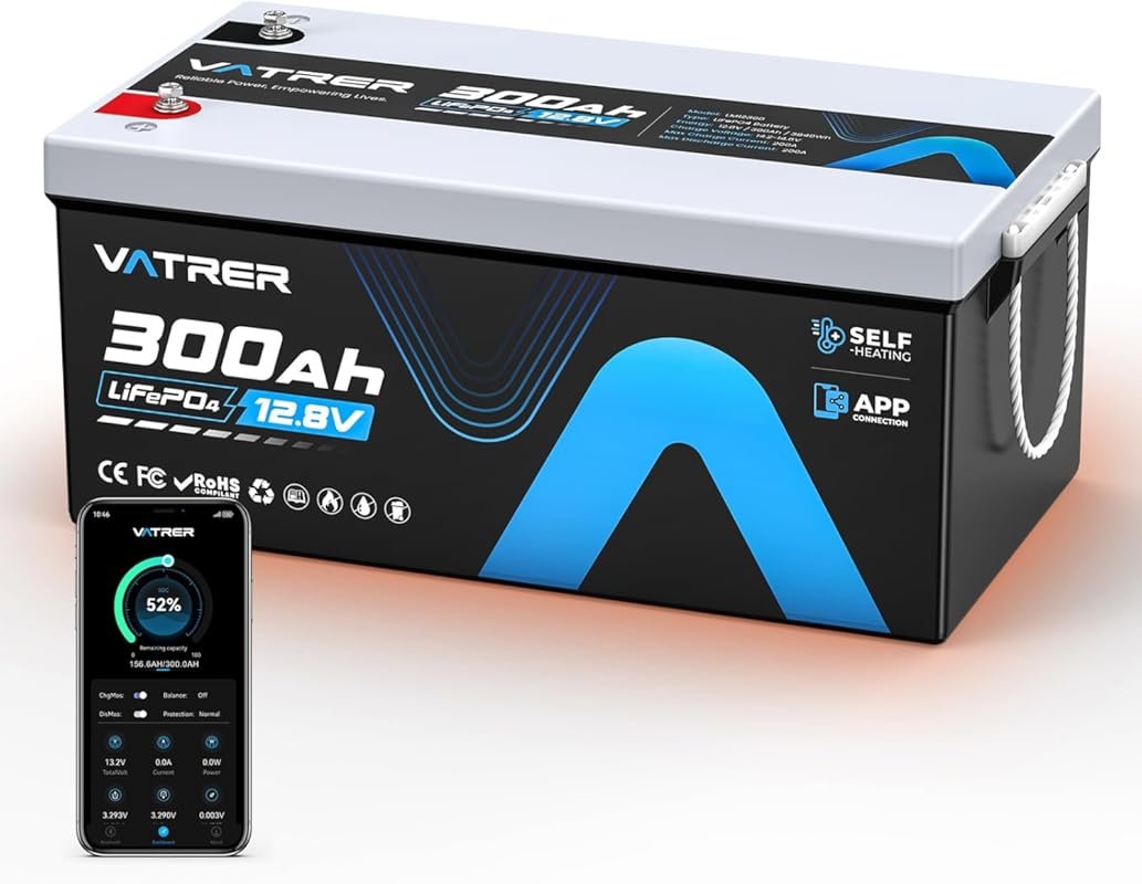 12.8V 300Ah Self-Heating LiFePO4 Lithium Battery with APP Monitoring a