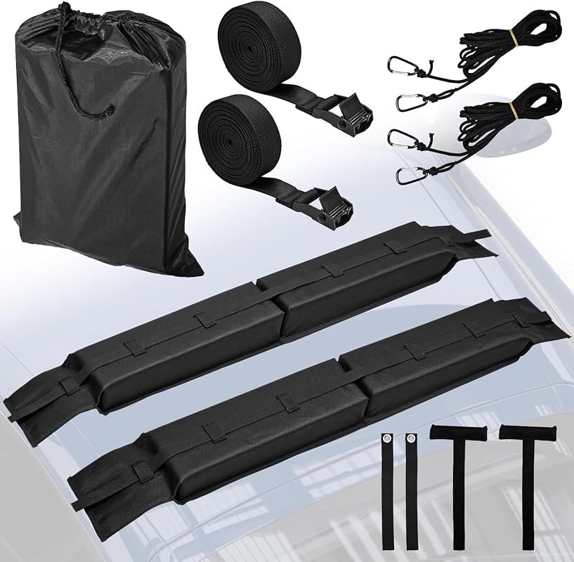Soft Roof Rack Pads with Universal Tie Down Straps for Kayaks Surfboar