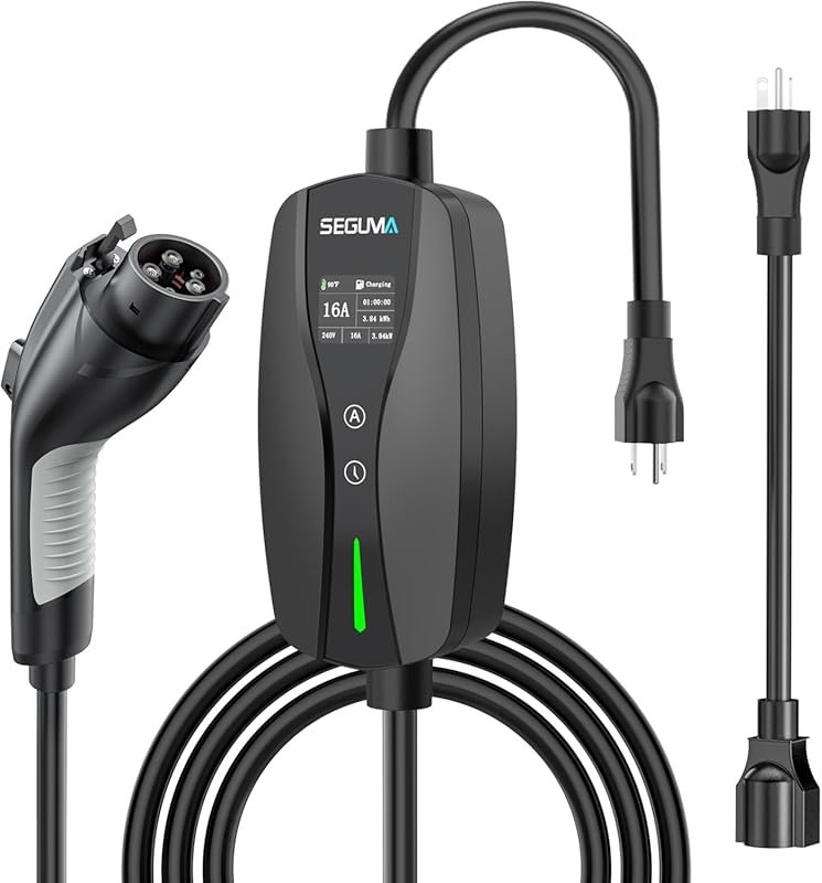 Level 1 EV Charger with 25-foot cable, adjustable current, NEMA adapte