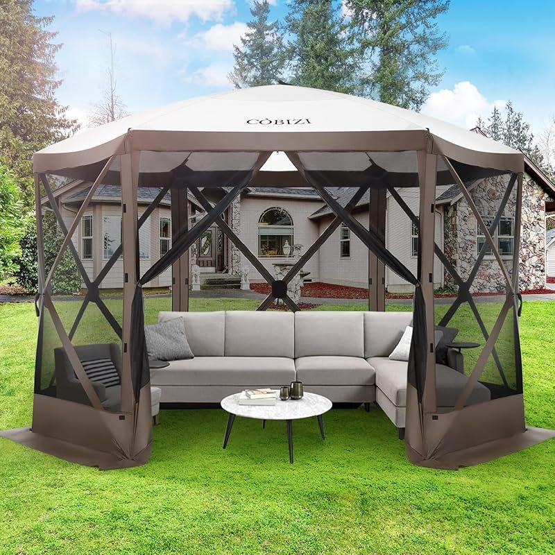 COBIZI 12x12 Pop-Up Screen House with Mosquito Netting, Carrying Bag, 