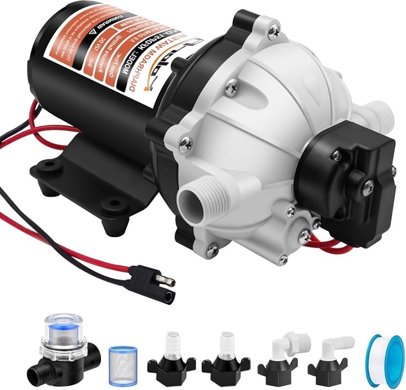 55 Series 12V 7.0GPM 70PSI Self-Priming RV Water Pump with Heavy Duty 