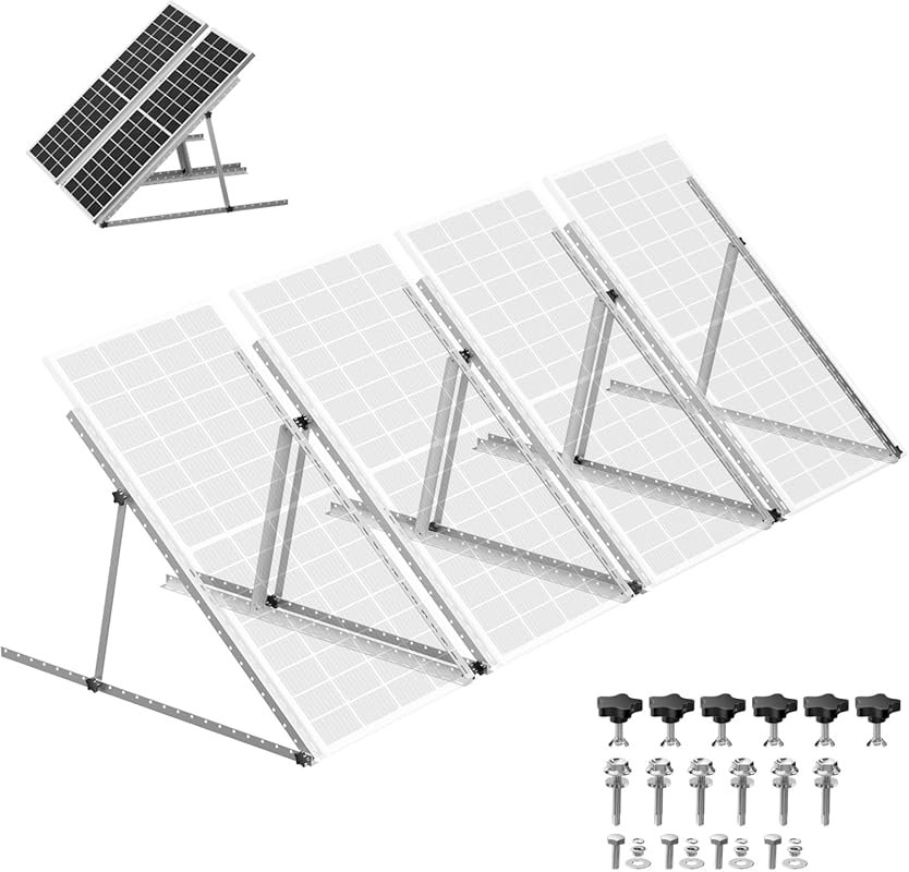 Heavy-duty solar panel mounts with adjustable tilt for 100-400W panels