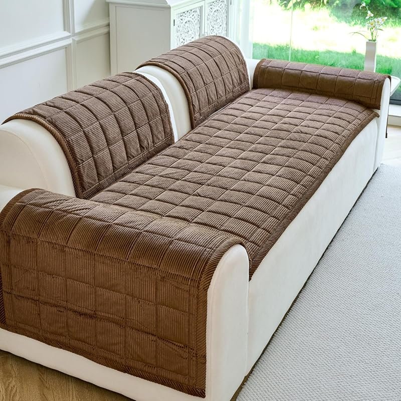 Washable Non-Slip Dog Couch Cover for 3 Cushion Sofas with Soft Fuzzy 