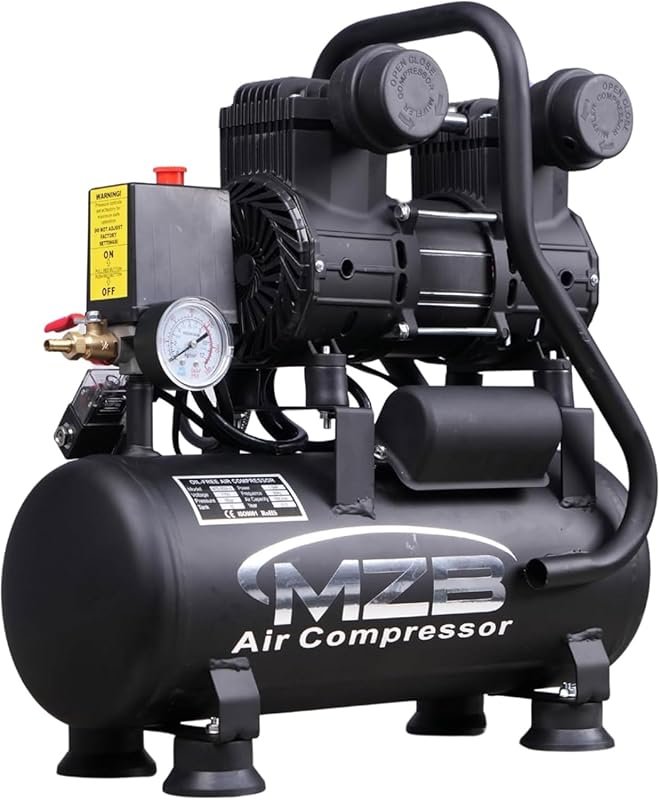 MZB 6.4 Gallon Ultra Quiet Air Compressor, Oil-Free with 78dB Noise Le