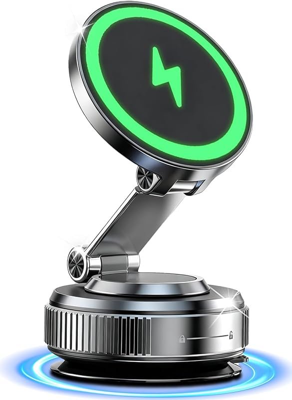 MagSafe Car Mount Charger: 15W Fast Wireless Charging with Magnetic Ho
