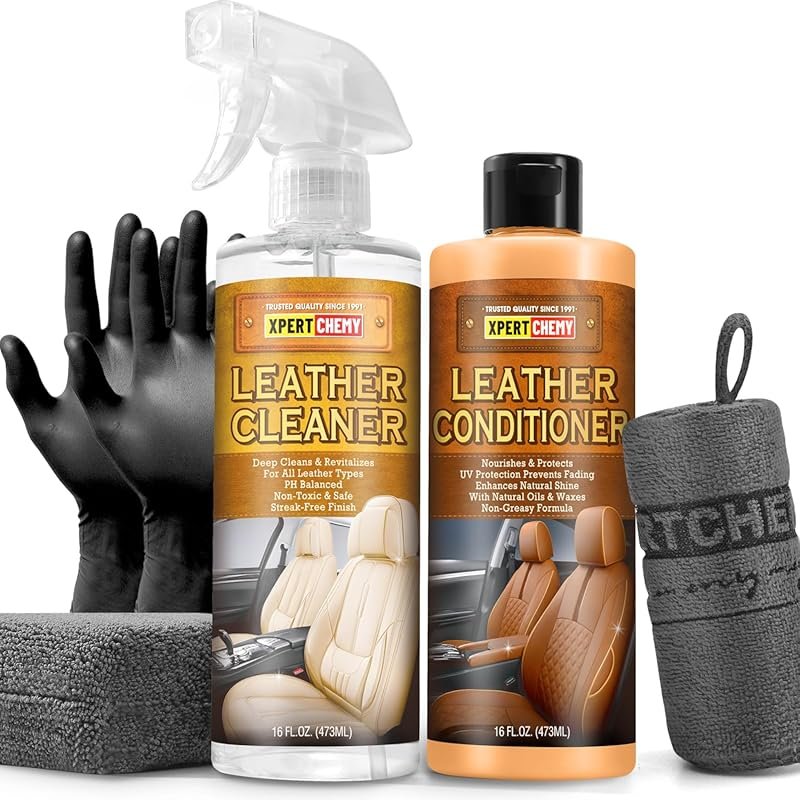 Leather Cleaner and Conditioner Kit, Leather Care for Car Seats, Furni