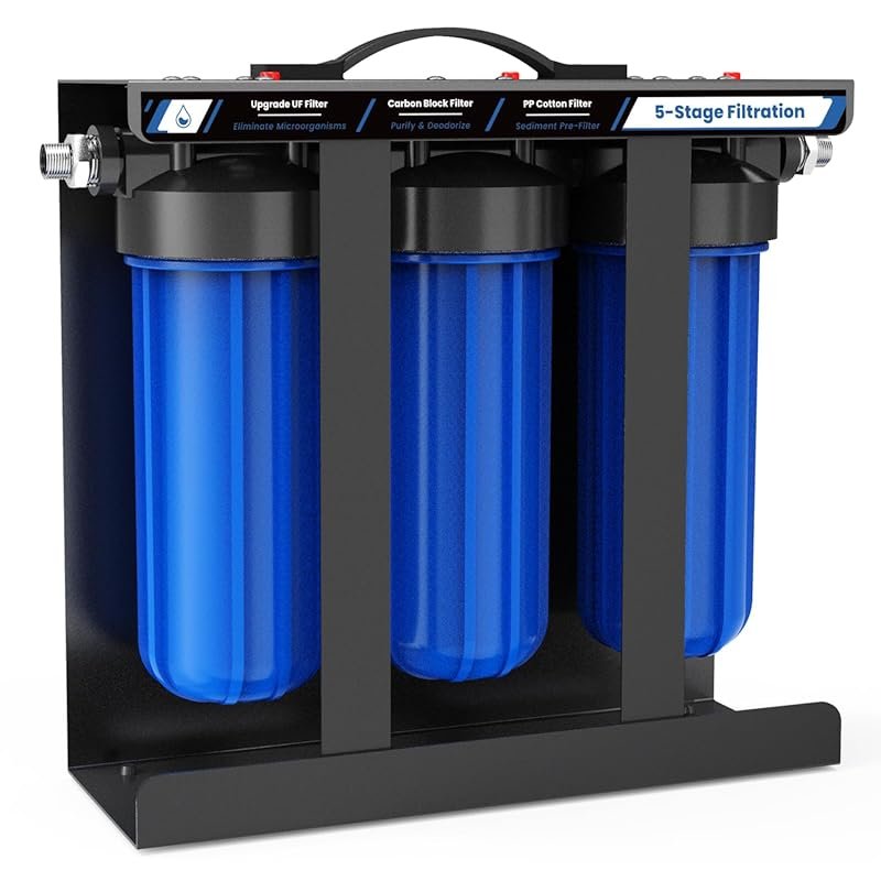 5-Stage RV Water Filter System with 0.01 Micron Filtration for Campers