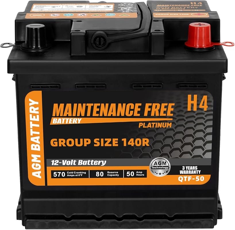 BCI Group 140R AGM Car Battery, 12V 50Ah with 570 CCA and 36 Month War