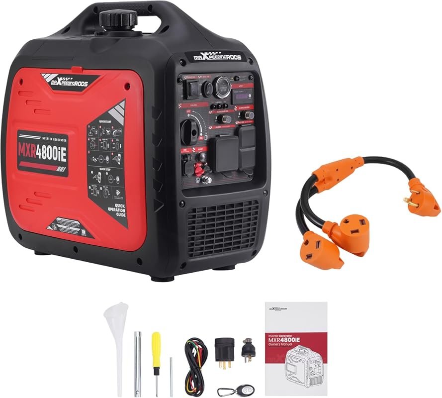 maXpeedingrods 4800W Gasoline Inverter Generator with Electric Start,