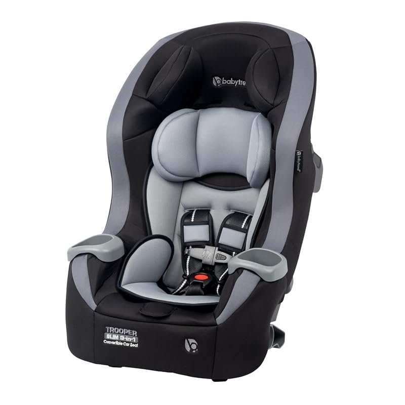 Baby Trend Trooper Slim 3-in-1 Convertible Car Seat, Dash Black, Rear 