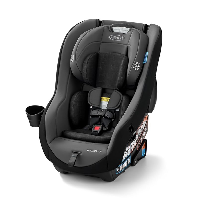 Graco Contender Slim Convertible Car Seat, West Point, Lightweight Tra