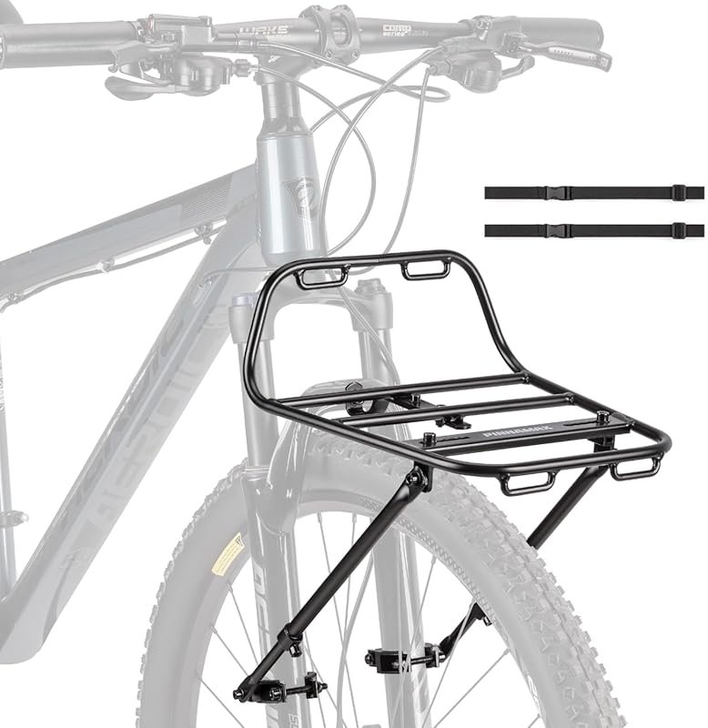 Aluminum Pizza Style Front Cargo Rack with Struts for Mountain, Gravel