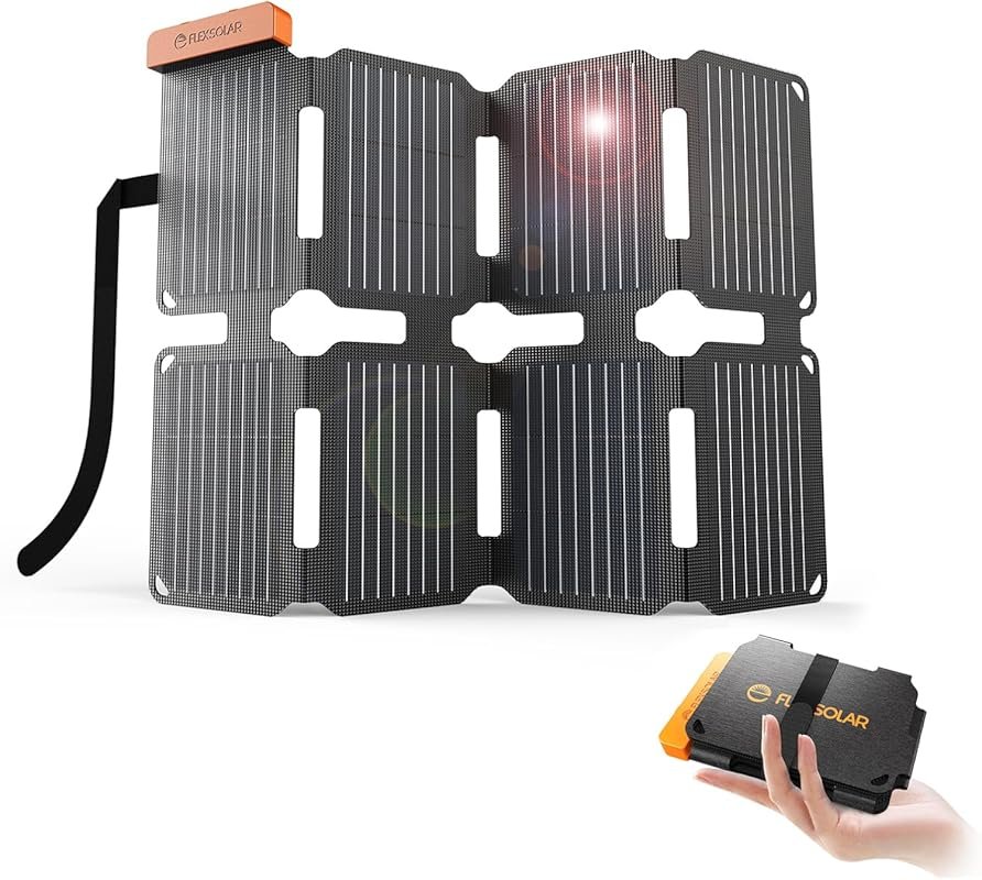 FlexSolar 25W Solar Panel Charger with USB-A and USB-C Ports for Backp
