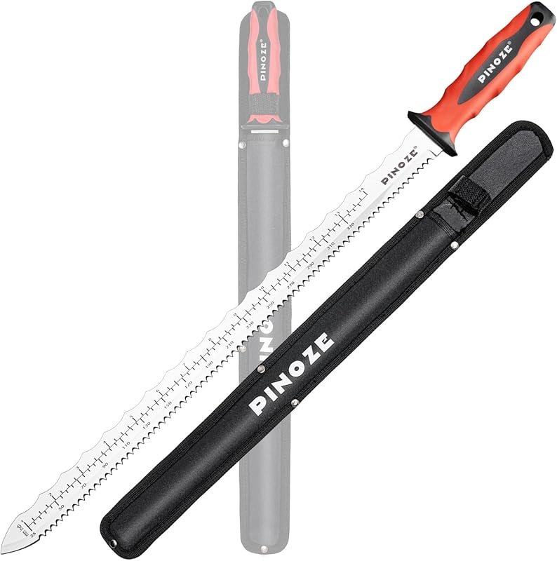 16-inch insulation knife with laser scale and serrated blade for cutti