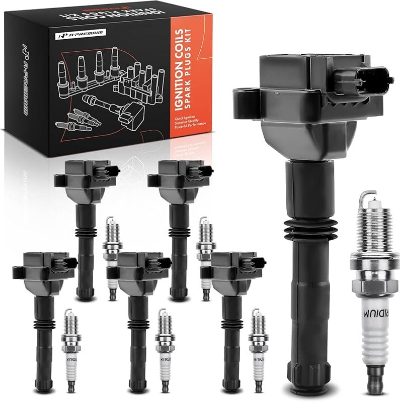A-Premium 6-Piece Ignition Coil and Spark Plug Kit for Porsche 911 and