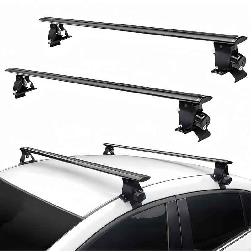 51-Inch Universal Car Roof Rack Cross Bars for Bare Roofs, 4 Clamp Typ