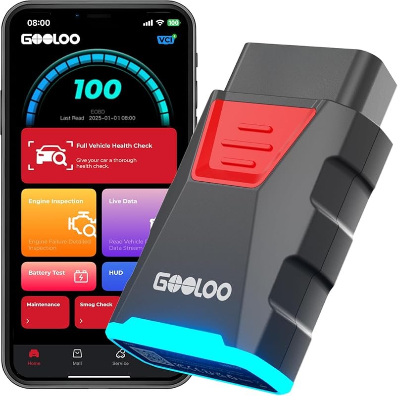 GOOLOO DEEPSCAN DS100 Bluetooth OBD2 Scanner for iOS and Android with 